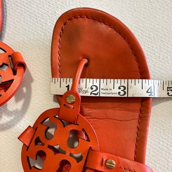 Tory Burch Miller Sandals in Orange Leather Size 9 USED - Picture 16 of 16